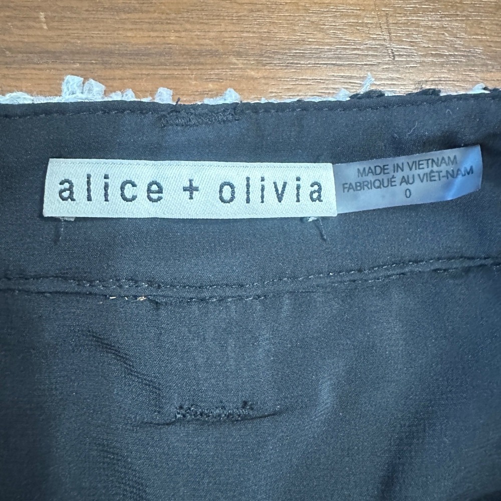 Alice + Olivia Rye Tweed Maxi Skirt 0 Black White High Slit Luxury Dark Academia - Picture 8 of 14